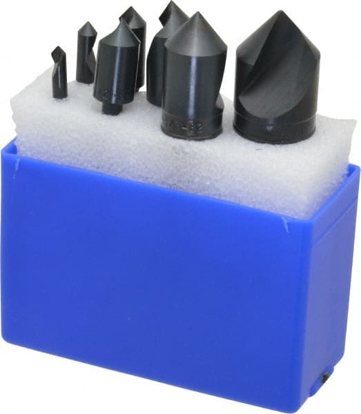 M.A. Ford - 7 Piece, 3/16 to 1" Head Diam, 82° Included Angle, Single End Countersink Set - Exact Tool & Supply