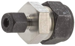 Parker - 3/4 x 1/2" OD, Stainless Steel Union - 1-1/16" Hex, Comp x Comp Ends - Exact Tool & Supply