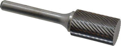 Atrax - 5/8" Cut Diam, 1/4" Shank Diam, Cylinder Head Single Cut Burr - Carbide, Flat End, 1" LOC, 2-3/4" OAL - Exact Tool & Supply