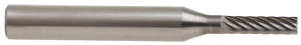 Atrax - 1/8" Cut Diam, 1/4" Shank Diam, Cylinder with End Cut Head Single Cut Burr - Carbide, End Cut End, 1/2" LOC, 2" OAL - Exact Tool & Supply