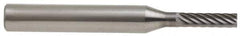 Atrax - 1/8" Cut Diam, 1/4" Shank Diam, Cylinder with End Cut Head Single Cut Burr - Carbide, End Cut End, 1/2" LOC, 2" OAL - Exact Tool & Supply