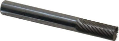 Atrax - 1/4" Cut Diam, 1/4" Shank Diam, Cylinder with End Cut Head Single Cut Burr - Carbide, End Cut End, 5/8" LOC, 2" OAL - Exact Tool & Supply