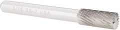 Atrax - 5/16" Cut Diam, 1/4" Shank Diam, Cylinder with End Cut Head Single Cut Burr - Carbide, End Cut End, 3/4" LOC, 2-1/2" OAL - Exact Tool & Supply