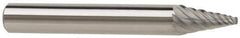 SGS Pro - 1/4" Cut Diam, 1/4" Shank Diam, Cone Head Double Cut Burr - Carbide, Point End, 3/4" LOC - Exact Tool & Supply