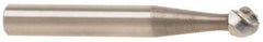 M.A. Ford - 1/2" Cut Diam, 1/4" Shank Diam, Ball Head Single Cut Burr - Carbide, Radius End, 7/16" LOC, 2-7/16" OAL - Exact Tool & Supply
