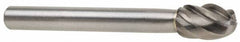 M.A. Ford - 1/2" Cut Diam, 1/4" Shank Diam, Oval Head Single Cut Burr - Carbide, Radius End, 7/8" LOC, 2-7/8" OAL - Exact Tool & Supply