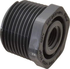 Value Collection - 1 x 1/4" PVC Plastic Pipe Reducer Bushing - Schedule 80, MIPT x FIPT End Connections - Exact Tool & Supply