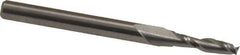 Atrax - 3/32", 3/8" LOC, 1/8" Shank Diam, 1-1/2" OAL, 2 Flute, Solid Carbide Square End Mill - Single End, Uncoated, Spiral Flute, 30° Helix, Centercutting, Right Hand Cut - Exact Tool & Supply