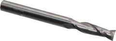 Atrax - 3/16", 5/8" LOC, 3/16" Shank Diam, 2" OAL, 2 Flute, Solid Carbide Square End Mill - Single End, Uncoated, Spiral Flute, 30° Helix, Centercutting, Right Hand Cut - Exact Tool & Supply