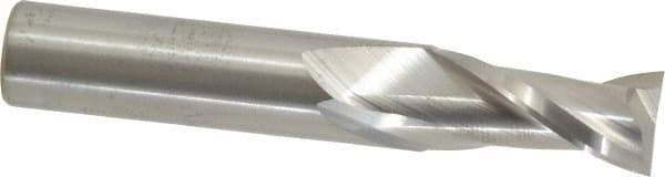 Atrax - 1/2", 1" LOC, 1/2" Shank Diam, 3" OAL, 2 Flute, Solid Carbide Square End Mill - Single End, Uncoated, Spiral Flute, 30° Helix, Centercutting, Right Hand Cut - Exact Tool & Supply