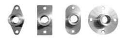 Gibraltar - 1/4" Pin Diam, #6-32 Mounting Hole, Oblong Flange, Stainless Steel Quick Release Pin Receptacle - 1" Between Mount Hole Center, 0.65" Depth, 3/8" Diam, Grade 303 - Exact Tool & Supply