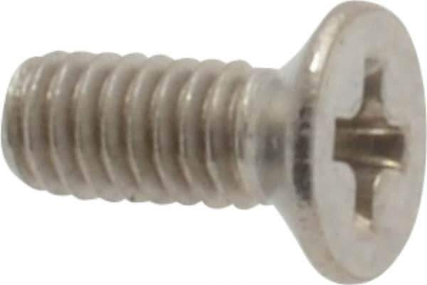 Value Collection - M2.5x0.45 Metric Coarse, 6mm OAL Phillips Drive Machine Screw - Flat Head, Grade 18-8 & A2 Stainless Steel, Uncoated, Without Washer - Exact Tool & Supply