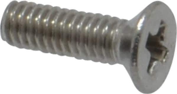 Value Collection - M2.5x0.45 Metric Coarse, 8mm OAL Phillips Drive Machine Screw - Flat Head, Grade 18-8 & A2 Stainless Steel, Uncoated, Without Washer - Exact Tool & Supply