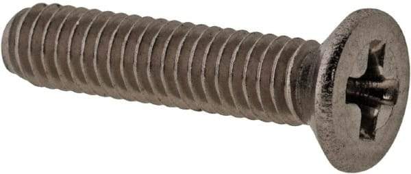 Value Collection - M2.5x0.45 Metric Coarse, 12mm OAL Phillips Drive Machine Screw - Flat Head, Grade 18-8 & A2 Stainless Steel, Uncoated, Without Washer - Exact Tool & Supply
