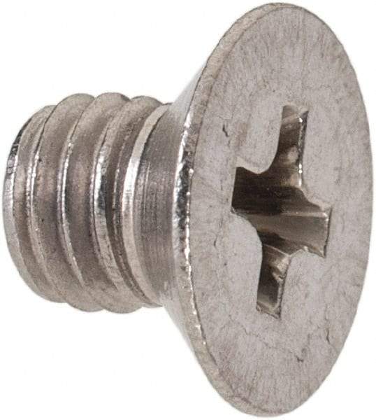Value Collection - M5x0.80 Metric Coarse, 6mm OAL Phillips Drive Machine Screw - Flat Head, Grade 18-8 & A2 Stainless Steel, Uncoated, Without Washer - Exact Tool & Supply