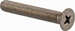 Value Collection - M5x0.80 Metric Coarse, 35mm OAL Phillips Drive Machine Screw - Flat Head, Grade 18-8 & A2 Stainless Steel, Uncoated, Without Washer - Exact Tool & Supply