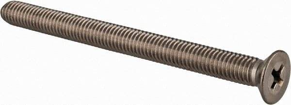 Value Collection - M5x0.80 Metric Coarse, 60mm OAL Phillips Drive Machine Screw - Flat Head, Grade 18-8 & A2 Stainless Steel, Uncoated, Without Washer - Exact Tool & Supply