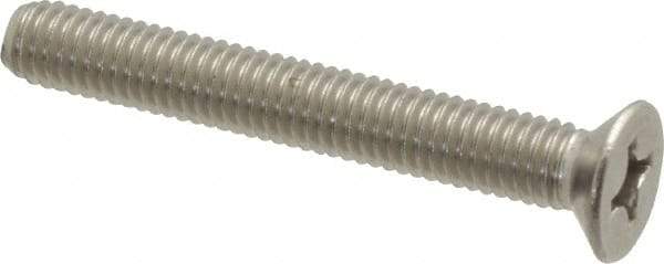 Value Collection - M6x1.00 Metric Coarse, 45mm OAL Phillips Drive Machine Screw - Flat Head, Grade 18-8 & A2 Stainless Steel, Uncoated, Without Washer - Exact Tool & Supply