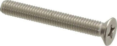 Value Collection - M6x1.00 Metric Coarse, 45mm OAL Phillips Drive Machine Screw - Flat Head, Grade 18-8 & A2 Stainless Steel, Uncoated, Without Washer - Exact Tool & Supply