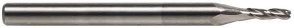SGS - 31/64" Diam, 1" LOC, 3 Flute Solid Carbide Ball End Mill - Uncoated, Single End, 3" OAL, 1/2" Shank Diam, Spiral Flute - Exact Tool & Supply