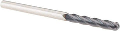 Niagara Cutter - 1/4" Diam, 1-1/2" LOC, 4 Flute Solid Carbide Ball End Mill - TiAlN Finish, Single End, 4" OAL, 1/4" Shank Diam, Spiral Flute - Exact Tool & Supply