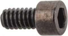 Made in USA - #0-80 UNF Hex Socket Drive, Socket Cap Screw - Alloy Steel, Black Oxide Finish, Fully Threaded, 1/8" Length Under Head - Exact Tool & Supply