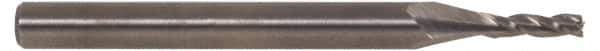SGS - 27/64", 1" LOC, 7/16" Shank Diam, 2-3/4" OAL, 3 Flute, Solid Carbide Square End Mill - Single End, Uncoated, Spiral Flute, 30° Helix, Centercutting, Right Hand Cut, Right Hand Flute, Series 5 - Exact Tool & Supply