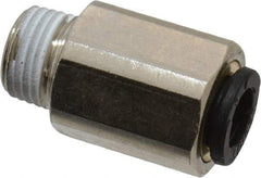 Legris - 6mm Outside Diam, 1/8 BSPT, Nickel Plated Brass Push-to-Connect Tube Self-Sealing Male Connector - 145 Max psi, Tube to Male BSPT, Buna-N O-Ring - Exact Tool & Supply