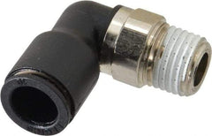 Legris - 10mm Outside Diam, 1/4 NPT, Nylon Push-to-Connect Tube Male Elbow - 290 Max psi, Tube to Male NPT Connection, Buna Nitrile O-Ring - Exact Tool & Supply