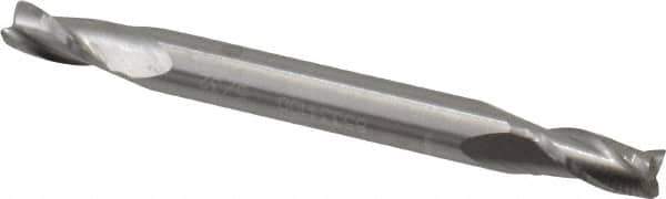 Atrax - 5/32", 5/16" LOC, 3/16" Shank Diam, 2" OAL, 3 Flute, Solid Carbide Square End Mill - Double End, Uncoated, Spiral Flute, 30° Helix, Centercutting - Exact Tool & Supply