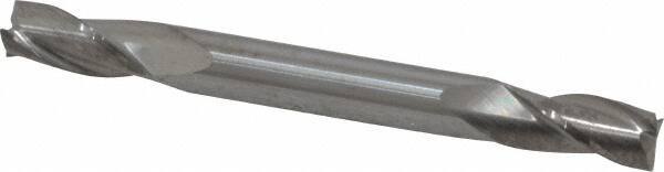 Atrax - 1/4", 1/2" LOC, 1/4" Shank Diam, 2-1/2" OAL, 3 Flute, Solid Carbide Square End Mill - Double End, Uncoated, Spiral Flute, 30° Helix, Centercutting - Exact Tool & Supply