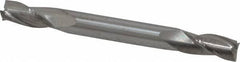 Atrax - 1/4", 1/2" LOC, 1/4" Shank Diam, 2-1/2" OAL, 3 Flute, Solid Carbide Square End Mill - Double End, Uncoated, Spiral Flute, 30° Helix, Centercutting - Exact Tool & Supply