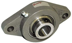 Browning - 2" ID, 8-1/2" OAL x 5-1/4" OAH 2-Bolt Flange - 6,601 Lb Static Cap, 9,752 Lb Dyn Cap, 7-1/4" Btw Mnt Hole Ctrs, Cast Iron - Exact Tool & Supply
