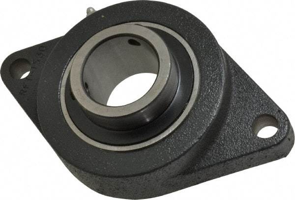 Browning - 2" ID, 8-1/2" OAL x 5-1/4" OAH 2-Bolt Flange - 6,601 Lb Static Cap, 9,752 Lb Dyn Cap, 7-1/4" Btw Mnt Hole Ctrs, Cast Iron - Exact Tool & Supply
