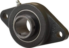 Browning - 1-1/4" ID, 5-9/16" OAL x 3-1/8" OAH 2-Bolt Flange - 2,567 Lb Static Cap, 4,381 Lb Dyn Cap, 4-19/32" Btw Mnt Hole Ctrs, Cast Iron - Exact Tool & Supply