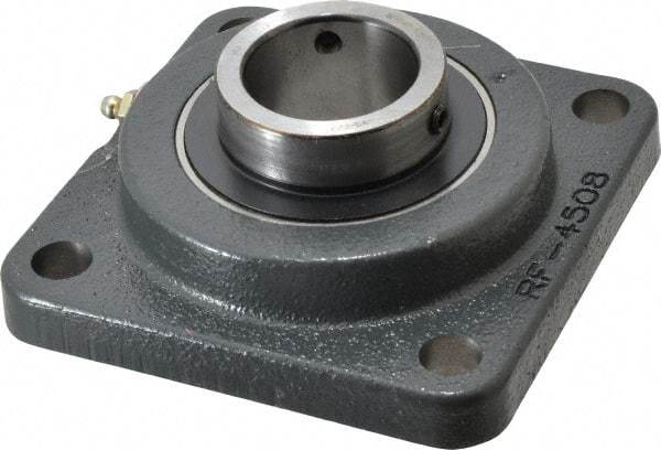 Browning - 1-11/16" ID, 5-3/8" OAL x 5-3/8" OAH 4-Bolt Flange - 5,139 Lb Static Cap, 7,901 Lb Dyn Cap, 4-1/8" Btw Mnt Hole Ctrs, Cast Iron - Exact Tool & Supply