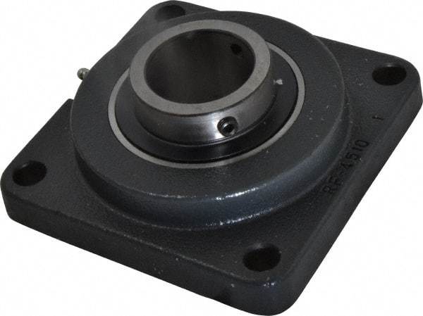 Browning - 2" ID, 6-3/8" OAL x 6-3/8" OAH 4-Bolt Flange - 6,601 Lb Static Cap, 9,752 Lb Dyn Cap, 5-1/8" Btw Mnt Hole Ctrs, Cast Iron - Exact Tool & Supply