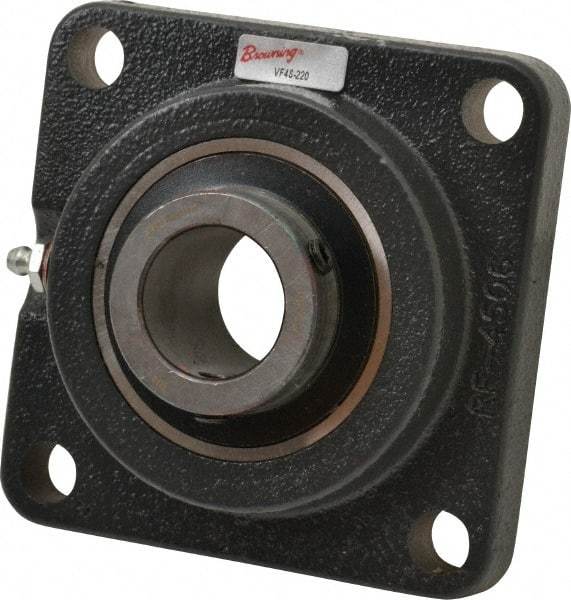 Browning - 1-1/4" ID, 4-5/8" OAL x 4-5/8" OAH 4-Bolt Flange - 3,493 Lb Static Cap, 5,782 Lb Dyn Cap, 3-5/8" Btw Mnt Hole Ctrs, Cast Iron - Exact Tool & Supply