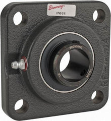 Browning - 1" ID, 3-3/4" OAL x 3-3/4" OAH 4-Bolt Flange - 1,651 Lb Static Cap, 2,801 Lb Dyn Cap, 2-3/4" Btw Mnt Hole Ctrs, Cast Iron - Exact Tool & Supply