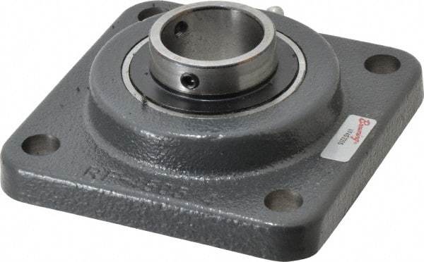 Browning - 1-1/4" ID, 4-1/4" OAL x 4-1/4" OAH 4-Bolt Flange - 2,567 Lb Static Cap, 4,381 Lb Dyn Cap, 3-1/4" Btw Mnt Hole Ctrs, Cast Iron - Exact Tool & Supply