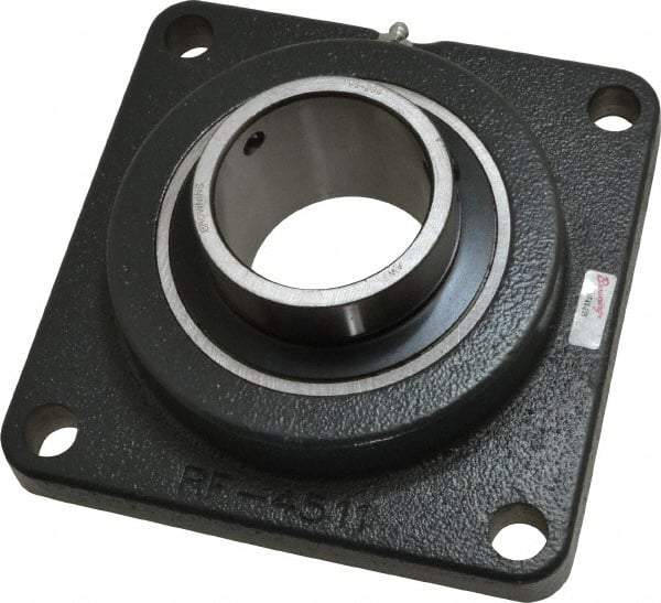 Browning - 2-7/16" ID, 6-7/8" OAL x 6-7/8" OAH 4-Bolt Flange - 8,150 Lb Static Cap, 11,789 Lb Dyn Cap, 5-5/8" Btw Mnt Hole Ctrs, Cast Iron - Exact Tool & Supply