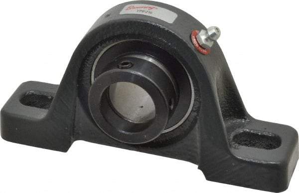 Browning - 1" ID, 5-1/2" OAL x 2-13/16" OAH Pillow Block - 1,651 Lb Static Cap, 2,801 Lb Dyn Cap, 4-1/8" Btw Mnt Hole Ctrs, 1-7/16" Base-to-Ctr Ht, Cast Iron - Exact Tool & Supply