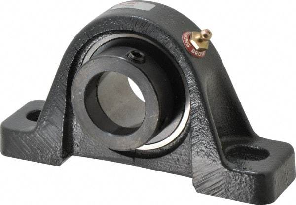 Browning - 1-7/16" ID, 6-3/4" OAL x 3-11/16" OAH Pillow Block - 3,493 Lb Static Cap, 5,782 Lb Dyn Cap, 5" Btw Mnt Hole Ctrs, 1-7/8" Base-to-Ctr Ht, Cast Iron - Exact Tool & Supply