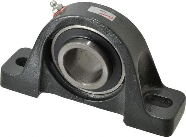 Browning - 1-1/2" ID, 7-1/8" OAL x 4" OAH Pillow Block - 4,467 Lb Static Cap, 7,340 Lb Dyn Cap, 5-3/8" Btw Mnt Hole Ctrs, 2" Base-to-Ctr Ht, Cast Iron - Exact Tool & Supply