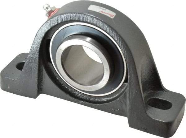 Browning - 1-11/16" ID, 7-3/8" OAL x 4-1/4" OAH Pillow Block - 5,139 Lb Static Cap, 7,901 Lb Dyn Cap, 5-21/32" Btw Mnt Hole Ctrs, 2-1/8" Base-to-Ctr Ht, Cast Iron - Exact Tool & Supply