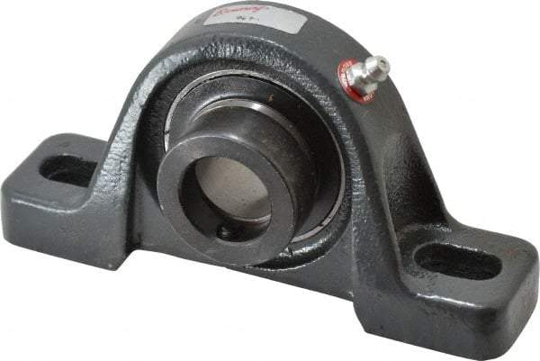 Browning - 15/16" ID, 5-1/2" OAL x 2-13/16" OAH Pillow Block - 1,651 Lb Static Cap, 2,801 Lb Dyn Cap, 4-1/8" Btw Mnt Hole Ctrs, 1-7/16" Base-to-Ctr Ht, Cast Iron - Exact Tool & Supply