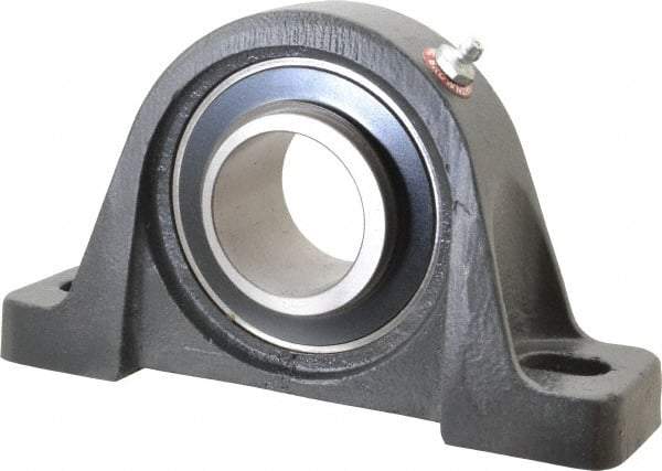 Browning - 1-3/4" ID, 7-3/8" OAL x 4-1/4" OAH Pillow Block - 5,139 Lb Static Cap, 7,901 Lb Dyn Cap, 5-21/32" Btw Mnt Hole Ctrs, 2-1/8" Base-to-Ctr Ht, Cast Iron - Exact Tool & Supply