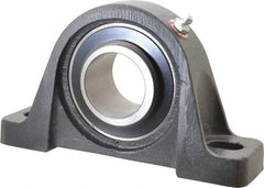 Browning - 1-3/4" ID, 7-3/8" OAL x 4-1/4" OAH Pillow Block - 5,139 Lb Static Cap, 7,901 Lb Dyn Cap, 5-21/32" Btw Mnt Hole Ctrs, 2-1/8" Base-to-Ctr Ht, Cast Iron - Exact Tool & Supply