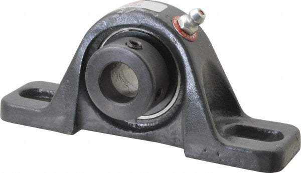 Browning - 5/8" ID, 4-7/8" OAL x 2-3/32" OAH Pillow Block - 1,444 Lb Static Cap, 2,611 Lb Dyn Cap, 3-5/8" Btw Mnt Hole Ctrs, 1-1/16" Base-to-Ctr Ht, Cast Iron - Exact Tool & Supply