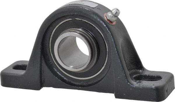 Browning - 1" ID, 5-1/2" OAL x 2-11/16" OAH Pillow Block - 1,651 Lb Static Cap, 2,801 Lb Dyn Cap, 4-1/8" Btw Mnt Hole Ctrs, 1-5/16" Base-to-Ctr Ht, Cast Iron - Exact Tool & Supply